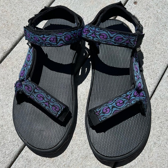 Teva Shoes - Teva Black and Purple Gorpcore, Hiking, Adventure Sandals with Adjustable Straps